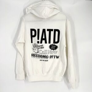 Panic at the Disco Tour 2018 Merch Limited White Hoodie Oversized Small